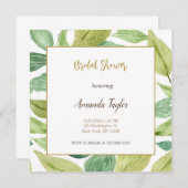 フローラミニマル書道ブライダルシャワーカード (正面/裏面)