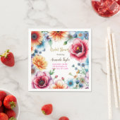 フローラミニマル書道ブライダルシャワーカード スタンダードカクテルナプキン (インサイチュ)