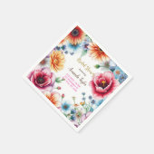 フローラミニマル書道ブライダルシャワーカード スタンダードカクテルナプキン (角)