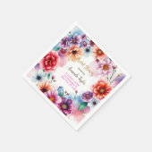 フローラミニマル書道ブライダルシャワーカード スタンダードカクテルナプキン (角)