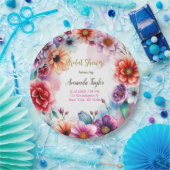 フローラミニマル書道ブライダルシャワーカード ペーパープレート (パーティー)