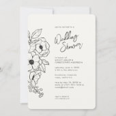 フローラミニマル植物乳ホワイトウェディングシャワー 招待状 (正面)