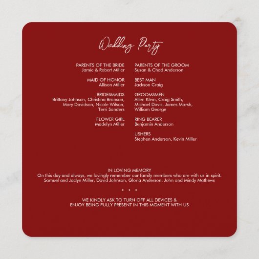 フローラミニマル植物性ルビーレッド結婚ズ プログラム (裏面)