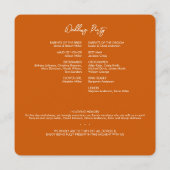 フローラミニマル植物性燃えたオレンジ結婚の プログラム (裏面)