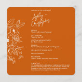 フローラミニマル植物性燃えたオレンジ結婚の プログラム (正面)