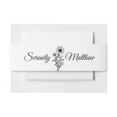 フローラミニマル白黒ひまわり結婚の花 招待状ベリーバンド (正面例)