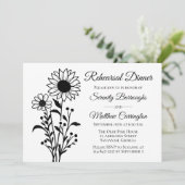 フローラミニマル白黒結婚のリハーサル 招待状 (スタンド正面)