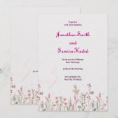 フローラミニマル結婚式招待状 招待状 (正面/裏面)