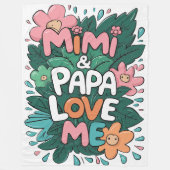 フローラミミとパパが私を愛する フリースブランケット (正面)