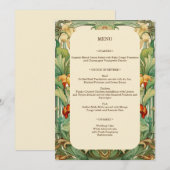 フローラミュシャアールヌーボーレッド&オレンジ植物学 メニュー (正面/裏面)