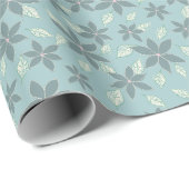 フローラミルフルーアフラワーパターンブルー ラッピングペーパー (ロールコーナー)