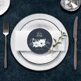 フローラミントエレガントティール（緑がかった色）ラウンド紙コースター ラウンドペーパーコースター