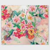 フローラミントガーデン金ゴールドピンクグリーンサンダーバード ラッピングペーパー (フラット)