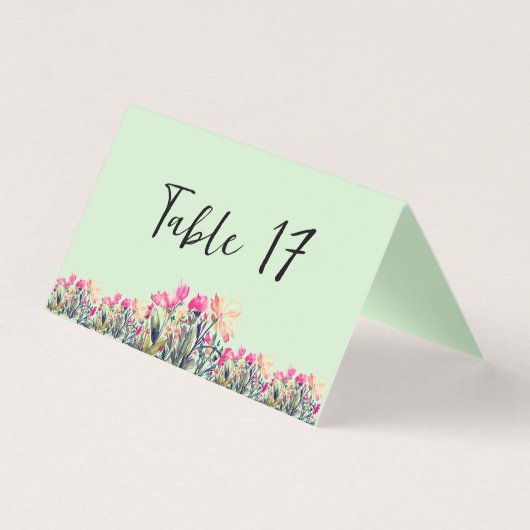 フローラミントグリーンテーブル番号カード (正面)