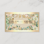 フローラミントグリーンバラ金ゴールドイベントプランナー美しい 名刺 (正面)