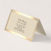 フローラミントグリーンフェイク金ゴールドイベントプランナー美しい 名刺 (裏面)