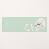 フローラミントグリーンホワイトオーランズネームエクササイズ ヨガマット (正面(横))