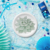 フローラミントグリーン多肉性サボテンの結婚披露宴 ペーパープレート (パーティー)