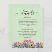 フローラミントグリーンQRコード結婚の式詳細 出欠カード (正面/裏面)