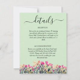 フローラミントグリーンQRコード結婚の式詳細 出欠カード