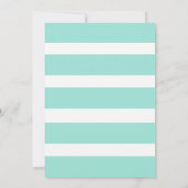 フローラミントブライダルシャワーピンクフラワーズストライプ 招待状 (裏面)