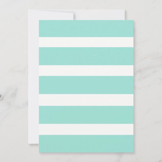 フローラミントブライダルシャワーピンクフラワーズストライプ 招待状 (裏面)