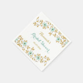フローラミント金ゴールドリースブライダルシャワーナプキンス スタンダードカクテルナプキン (角)