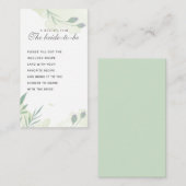 フローラミン素朴ティグリーンブライダルシャワーレシピ エンクロージャーカード (正面/裏面)