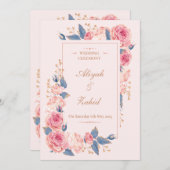 フローラムスリム結婚式招待状 – イスラーム結婚ズ 招待状 (正面/裏面)