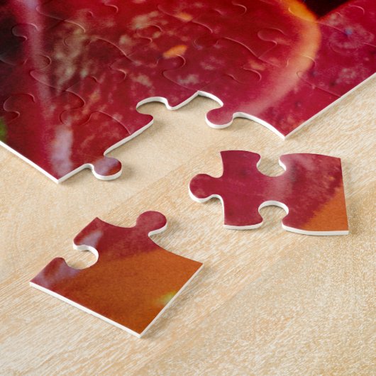 フローラムラサキユリ赤カナダの花 ジグソーパズル (側面)