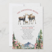 フローラムースウッドランドアドベンチャーガールベビーシャワー 招待状 (正面)