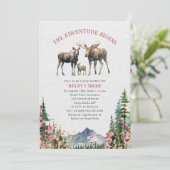フローラムースウッドランドアドベンチャーガールベビーシャワー 招待状 (スタンド正面)