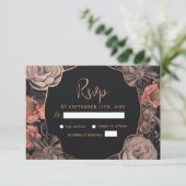 フローラムーディダークスカルブラックゴシック結婚ズ 出欠カード (スタンド正面)