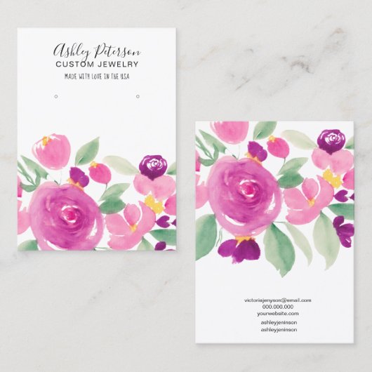 フローラムーブ紫水彩イヤリングディスプレイ 名刺 (正面/裏面)