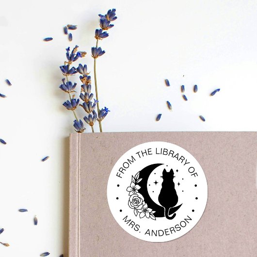 フローラムーンキャットブックライブラリ先生 ラウンドシール