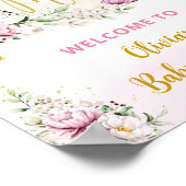 フローラムーンピンクのウェルカムサイン ポスター (角)