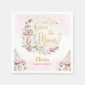 フローラムーンピンクの赤ちゃんシャワー スタンダードカクテルナプキン (正面)