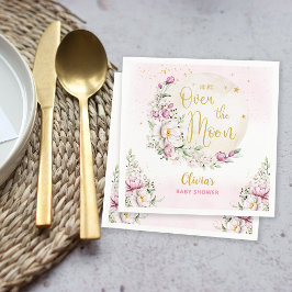 フローラムーンピンクの赤ちゃんシャワー スタンダードカクテルナプキン