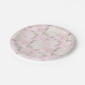 フローラムーンピンクの赤ちゃんシャワー ペーパープレート (アングル)