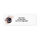 フローラムーン星形五角形ピンク色の花 ラベル (正面)