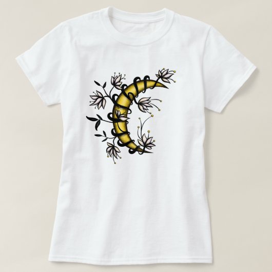 フローラムーン異教のウィッチー Tシャツ (デザイン正面)