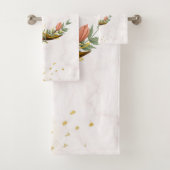 フローラムーン、ベージュ、イエローグラフィック バスタオルセット (インサイチュ)