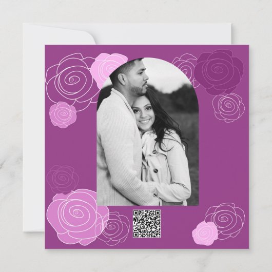 フローラムーヴパープルブライダルシャワー招待状 招待状 (裏面)