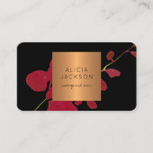 フローラメイクアップアーティストのヘアサロンモダンブラック 名刺 (正面)