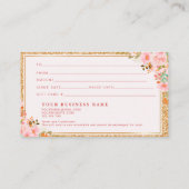 フローラメイクアップアーティスト美しいヘアサロンギフトカード 名刺 (裏面)