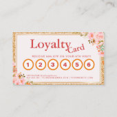 フローラメイクアップアーティスト美しいヘアサロンロイヤルカード 名刺 (裏面)