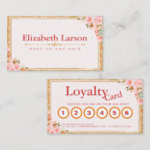 フローラメイクアップアーティスト美しいヘアサロンロイヤルカード 名刺 (正面/裏面)