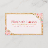 フローラメイクアップアーティスト美しいヘアサロンロイヤルカード 名刺 (正面)
