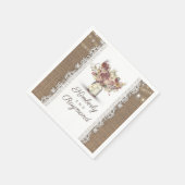 フローラメイスンジャーとバーラップ素朴レース結婚ズ スタンダードカクテルナプキン (角)