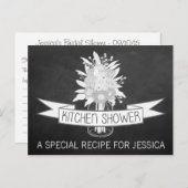 フローラメイスンジャーのキッチンシャワーレシピカード インビテーションポストカード (正面/裏面)